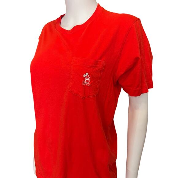 Uniqlo Disney Mickey Stands UT Red Mickey Mouse Embroidered Pocket T-Shirt, M - Picture 1 of 5